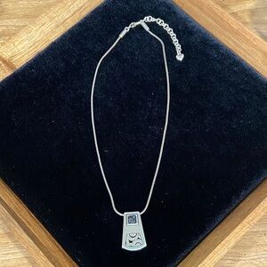 Brighton Geometric Silver Pendant Necklace with Crystal Accent